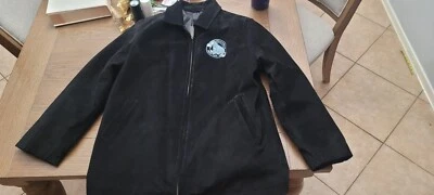 Chaqueta de Cuero Gamuza Negra The Disney Store Eeyore 2XL Bordada Cremallera Frontal Foto 1 de 4