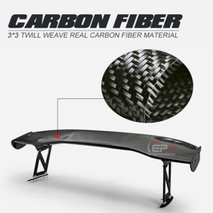 Universal JS Racing Type 1 Carbon Fiber GT Spoiler Rear Wing (1600mm Length) - Imagen 1 de 10