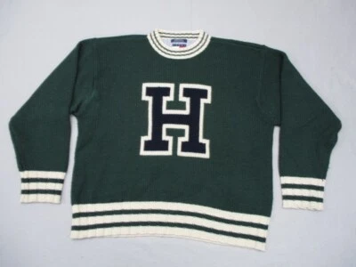 Vtg Tommy Hilfiger Mens Wool Knit Sweater Sz XL Big H Logo Pullover Crew Neck - Image 1 of 4