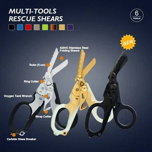 Multifunction Mini Portable Emergency Raptors Shears Folding Survival Tool - Picture 1 of 13