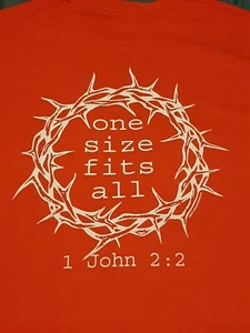 ONE SIZE FITS ALL CROWN OF THORNS JESUS RED SHIRT SIZE XL - Picture 1 of 6