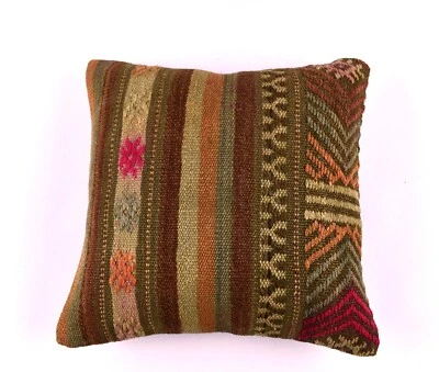 16x16 Ethnic Vintage Turkish Rug Pillow Cover Home Decorative Boho Cushion 4535 - Image 1 of 4