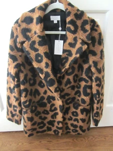 Giacca cappotto sherpa donna stampa leopardata Mud Pie taglia media nuovo con etichetta - Foto 1 di 9