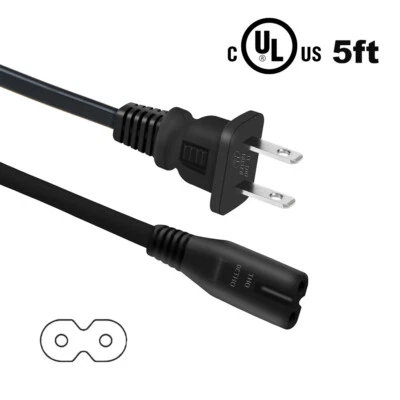 5ft UL Listed 2 Prong AC Power Cord for JET Longwell LS-7J LS-7C LP-11 7A 125V - Image 1 of 4