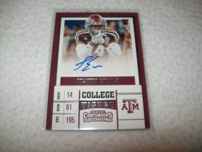 2017 CONTENDERS RC JUSTIN EVANS AUTOGRAPH SIGNED AUTO #252 TEXAS A&M AGGIES - Image 1 of 2