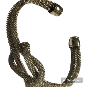 Brazalete Brazalete Brazalete Abierto Nudo Pretzel 925 Malla Plata Esterlina - Imagen 1 de 5