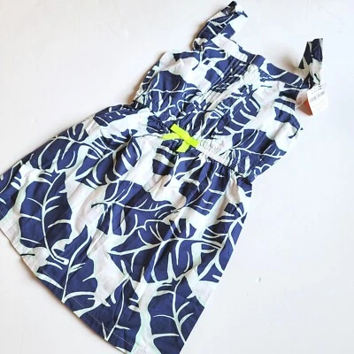 Gymboree Girls Sz 7 Blue Safari Palm Leaf Dress NWT - Image 1 of 3