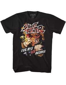 Camiseta para hombre Street Fighter Capcom videojuego Evil Ryu VS Akuma - Imagen 1 de 5