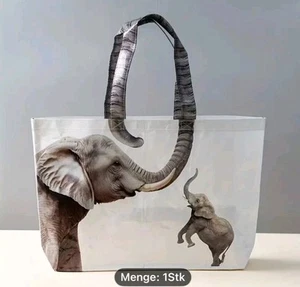 ELEFANT SCHICK DAMEN TASCHE TOTEN BAG - SOMMER TASCHE - SHOPPER - Bild 1 von 4