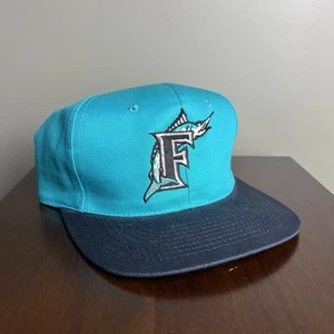 Vintage Florida Marlins Hat Blue Snap Back 90s Baseball Sports MLB Cap - Picture 1 of 10