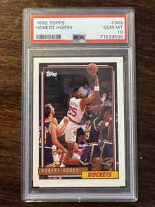 1992 Topps Robert Horry #308 PSA 10 Gem MT 92 Draft Pick Houston Rockets - Picture 1 of 2