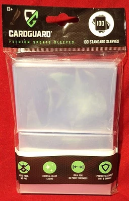 New! CardGuard Clear 100 Premium Sports CCG Sleeves Bullsitoy Standard 35 Point - Image 1 of 2