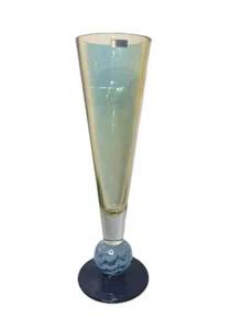 Jarrón vela Waterford Crystal Evolution firmado vidrio artístico 17,5" color ámbar azul - Imagen 1 de 13