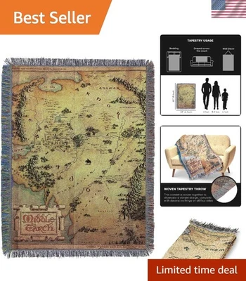 Manta de tapiz tejida El Señor de los Anillos Hobbit - 48" x 60" - Tierra Media Foto 1 de 4