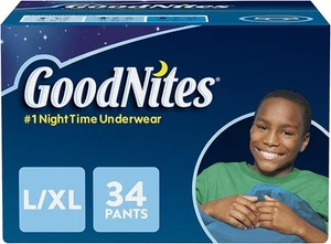 Ropa interior de cama Goodnites para niños, grande/X-grande, 34 quilates - Imagen 1 de 3