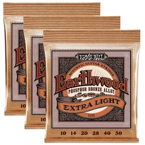 Ernie Ball 2150 Phosphor Bronze EXTRA LIGHT 10-50 Acoustic Guitar Strings 3 Sets - Picture 1 of 9