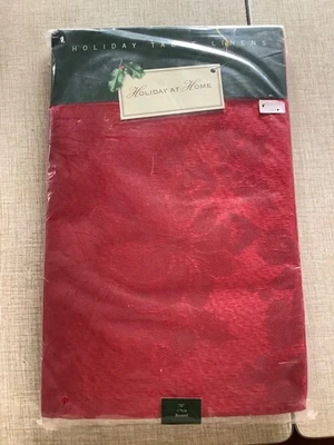 Newbridge Holiday Rojo POINSETTIA MANTEL DAMASCO 70” Redondo NUEVO Navidad De Colección Foto 1 de 2