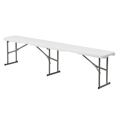 6 FT In/Outdoor Plastic Patio Foldable Bench Tabletop Garden Party - Image 1 of 4