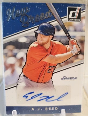 AJ REED 2017 Donruss New Breed Card Auto Autograph Rookie SP RC SP #NB-AR ASTROS - Image 1 of 2