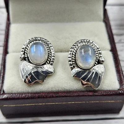 Rainbow Moonstone 925 Sterling Silver Southwest Stud Earring - Image 1 of 4