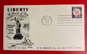 UNITED STATES STATUE OF LIBERTY 1958 SC#1042 FLEEETWOOD CACHET SINGLE NSA - Picture 1 of 2