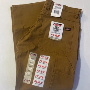 GENUINE Dickies Duck Carpenter Pants – Brown, Relaxed Fit FLEX – Size 34x30 - Picture 1 of 6
