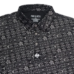 Pins And Aces Golf Polo Shirt Men Sedona Sundown Size 3XL Black & White Floral - Picture 1 of 13