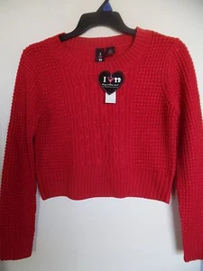 I Love Boy Meets Girl Pullover Rot Metallic Acrylpullover, Mädchen/Junior Gr. L - Bild 1 von 3