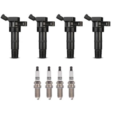 4X Ignition Coils + 4X Iridium Spark Plugs for 11 12 13 Kia Hyundai 2.4L UF611 - Image 1 of 4
