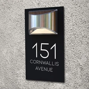 Laser House Number Plaques Personalised House Signs LED Solar Light Door Signs - Picture 1 of 6