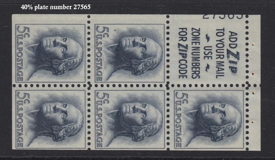 1962 Washington Sc 1213a Slogan 2 MNH 40% plate number 27565 - Image 1 of 1