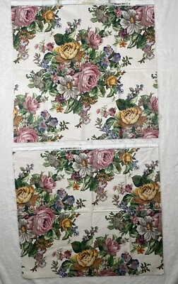 Fabric Stanley King Studios Screen Print Teflon Finish Floral 2 Pieces - Image 1 of 4