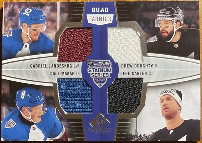 2020-21 SP Game Used Stadium Series Quad Fabrics Landeskog/Doughty/Makar/Carter - Image 1 of 2