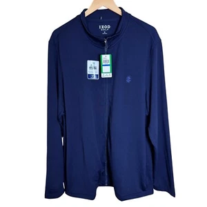 Mens Navy IZOD Golf Jacket XL HydraShield Full Zip Water Resistant UPF-50 - Picture 1 of 7