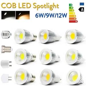Dimmable LED COB Spotlight Bulbs 6W 9W 12W Light Lamp MR16 GU10 E27 E14 Ampoules - Imagen 1 de 24