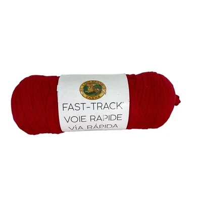 Lion Brand Fast Track Yarn Ribbon Yarn Race Car Red Cotton Polyester 8 oz AT401 - Image 1 of 4