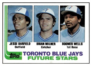 1982 Topps Jesse Barfield/Brian Milner/Boomer Wells    Toronto Blue Jays #203