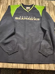 Mens Seattle Seahawks Embroidered Pullover Windbreaker XL - Picture 1 of 9