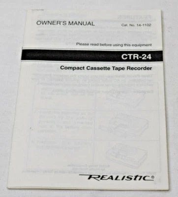 Realistic CTR-24 Manual del Propietario Guía del Usuario Instrucciones Grabadora de Cinta de Cassette  Foto 1 de 4