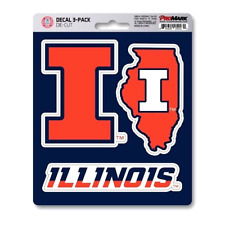 Illinois Fighting Illini NCAA Team Decals / Sticker Set / 3 Pack *Free Shipping