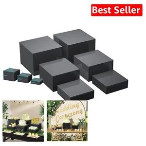 6-Piece Acrylic Cube Buffet Risers for Elegant Food and Collectibles Display - Picture 1 of 9