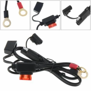12V Motorcycle Battery Charger Terminal Ring Connector Cable Harness SAE Adapter - Picture 1 of 12