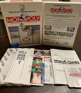 Monopoly IBM PC TANDY 1000 3.5"  1985 Vintage COMPLETE Original Packaging - Picture 1 of 4