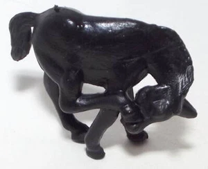 Small Plastic Figure of a Young Colt in Black with it's head down - Picture 1 of 3