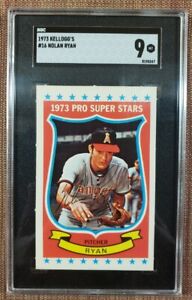 1973 Kellogg's #16 Nolan Ryan California Angels Orginal Baseball Card SGC 9 MINT