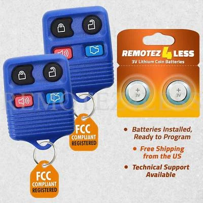 2 For 2000-2014 Ford Focus Keyless Entry Remote Car Key Fob Blue 4btn Foto 1 de 4