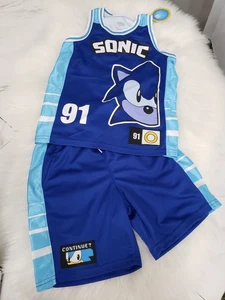 NEW - Sonic The Hedgehog Tank Top Shorts Outfit SET Boys size 7 - Picture 1 of 6