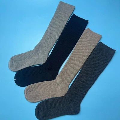 Otoño Invierno Mujeres Lana Hasta el Muslo Calcetines Verticales Rayas Pantorrilla Calcetines Foto 1 de 4