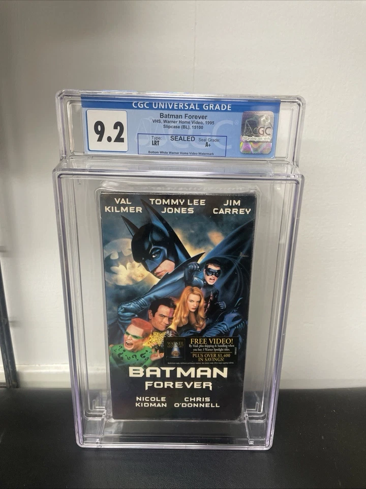 BATMAN FORVER 1995 ~ Sealed VHS ~ Graded CGC 9.2 A+ (1995) - Val Kilmer Foto 1 de 4