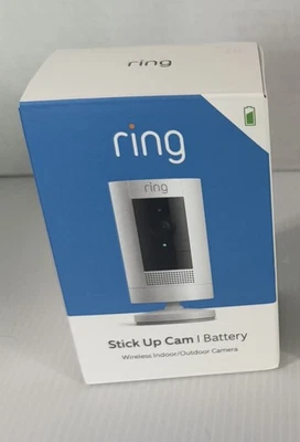 Ring Stick Up Cam Battery Wireless Outdoor/Indoor Camera White New 840268905552 - Image 1 of 4
